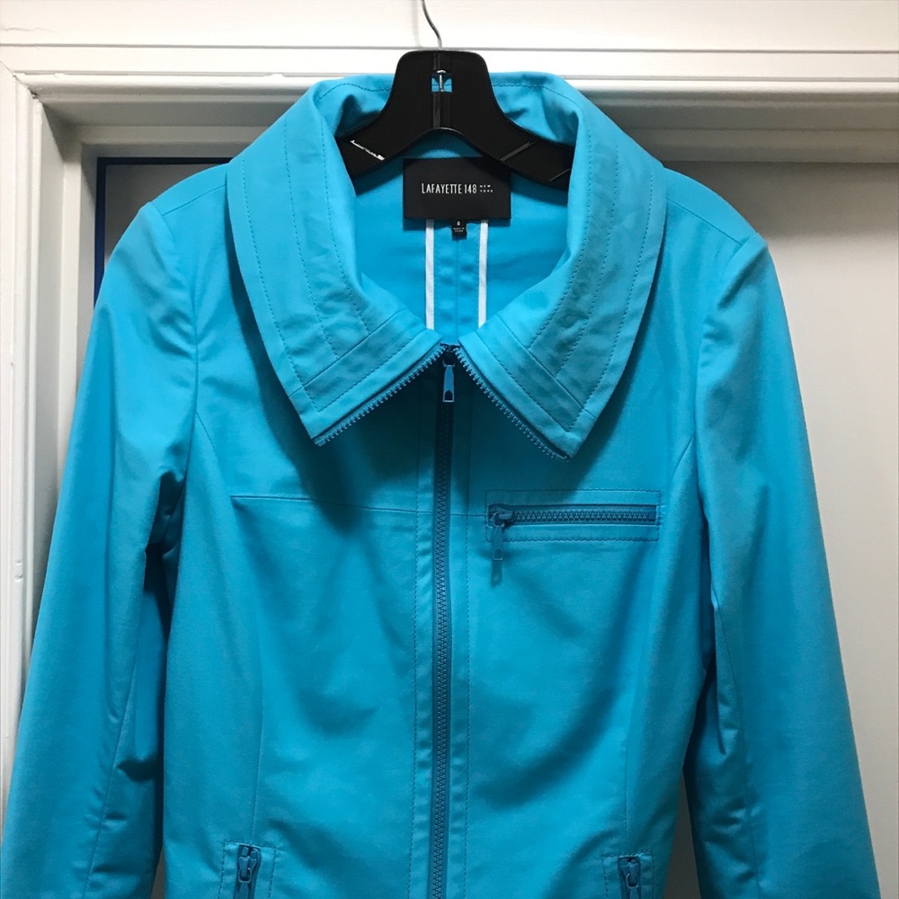 Lafayette 148 teal jacket